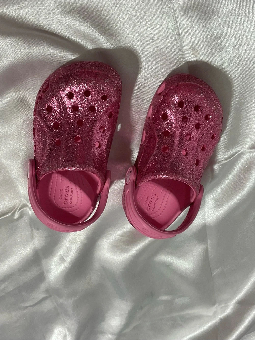 CROCS Kids' Sparkle Clogs in Hot Pink